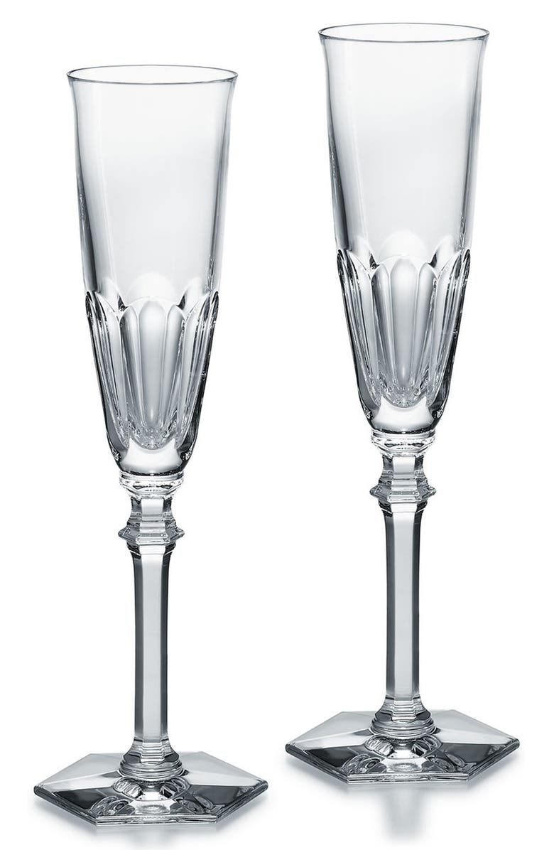 Baccarat Harcourt Eve Set of 2 Lead Crystal Champagne Flutes, Main, color, 