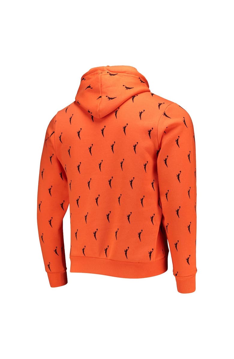 THE WILD COLLECTIVE Orange WNBA Allover Logowman Pullover Hoodie, Alternate, color, Orange