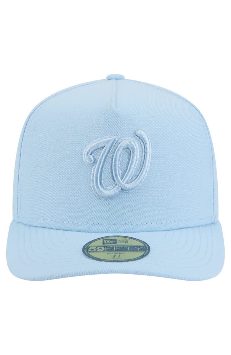 New Era Men's New Era  Light Blue Washington Nationals Color Pack A-Frame 59FIFTY Fitted Hat, Alternate, color, 