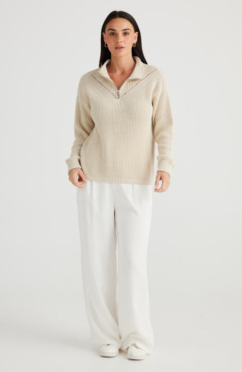 Shop Brave + True Brave+true Marden Quarter Zip Sweater In Natural