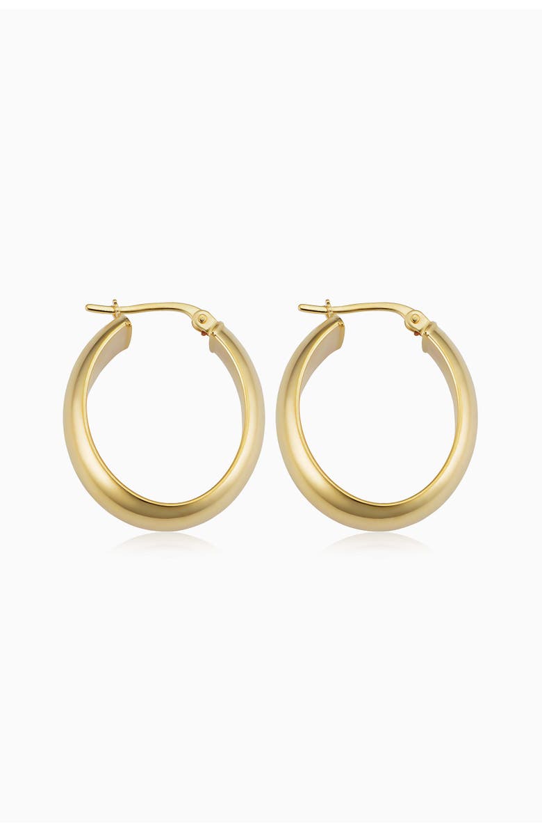 Oradina 14K Yellow Gold High Society Oval Hoops, Alternate, color, Yellow Gold