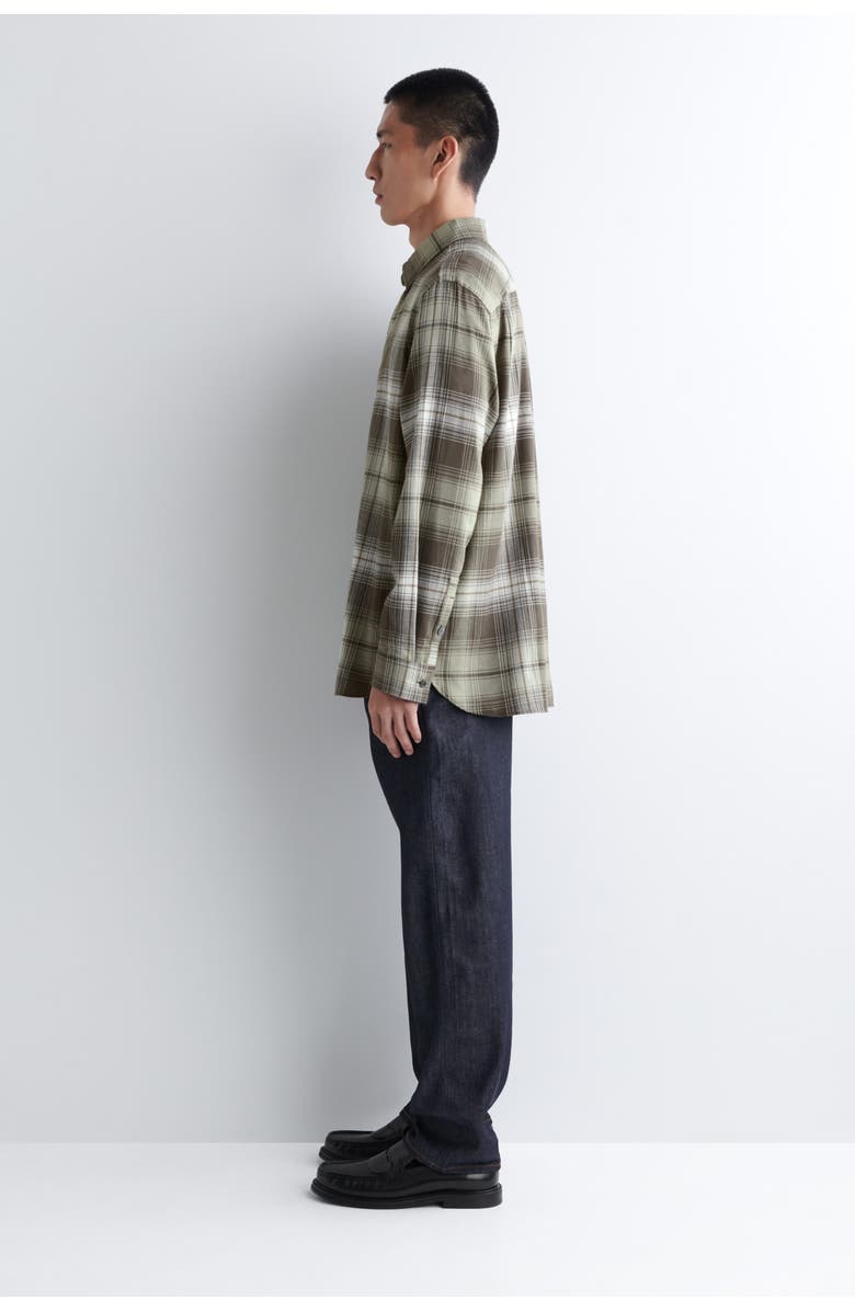 COS Checked Pima Cotton Shirt, Alternate, color, Khaki / Brown / Checked