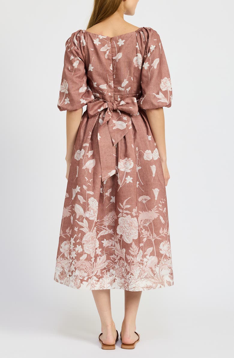 En Saison Monet Floral Cutout Detail Midi Dress, Alternate, color, 