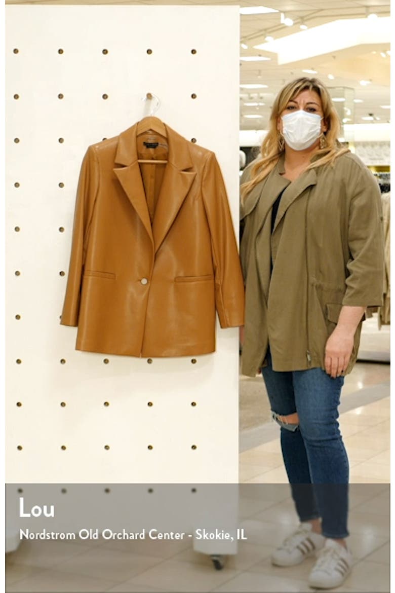 Dunn Loose Fit Faux Leather One-Button Blazer video