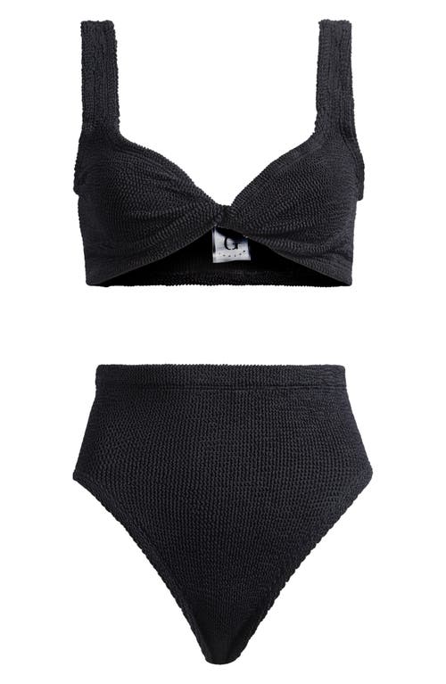 Hunza G Jamie Twist Two-piece Swimsuit In Black