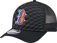New Era Men's New Era Black Boston Red Sox Gradient 9FORTY A-Frame M-Crown Trucker Adjustable Hat