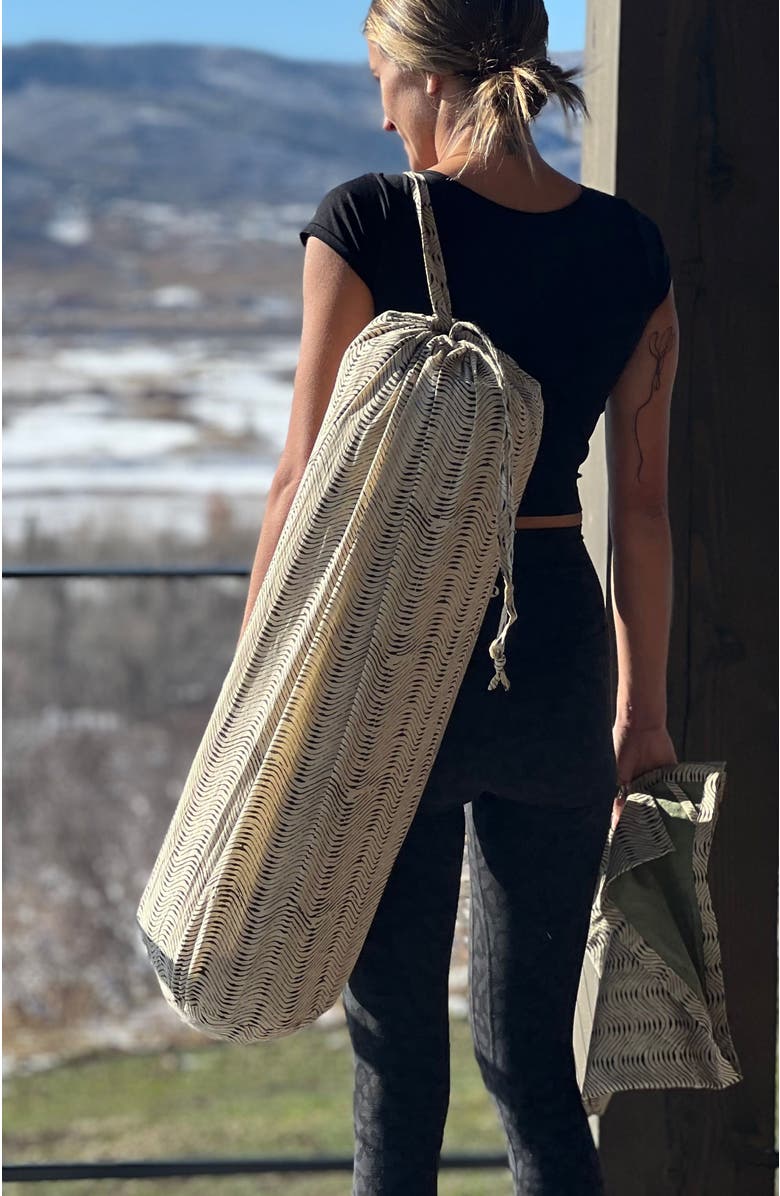 Verve Culture Block Print Yoga Mat and towel, Alternate, color, Block Print