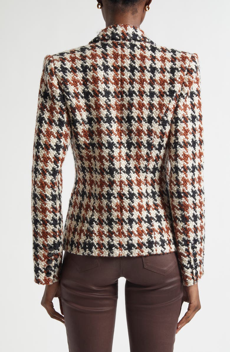 L'AGENCE Marie Houndstooth Double Breasted Blazer, Alternate, color, Black/Brown/Cream Houndstooth
