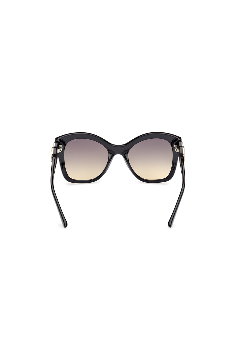 Medallion Temple Butterfly Sunglasses, Alternate, color, Black / Gradient Smoke