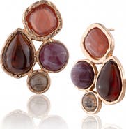 JARDIN Mixed Stone Cabochon Drop Earrings