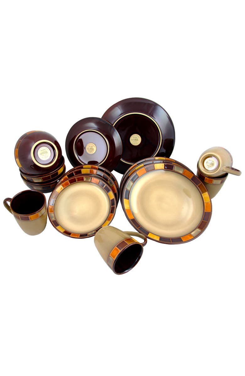 Gibson Elite Casa Estebana 16 pc Dinnerware Set, Alternate, color, Red