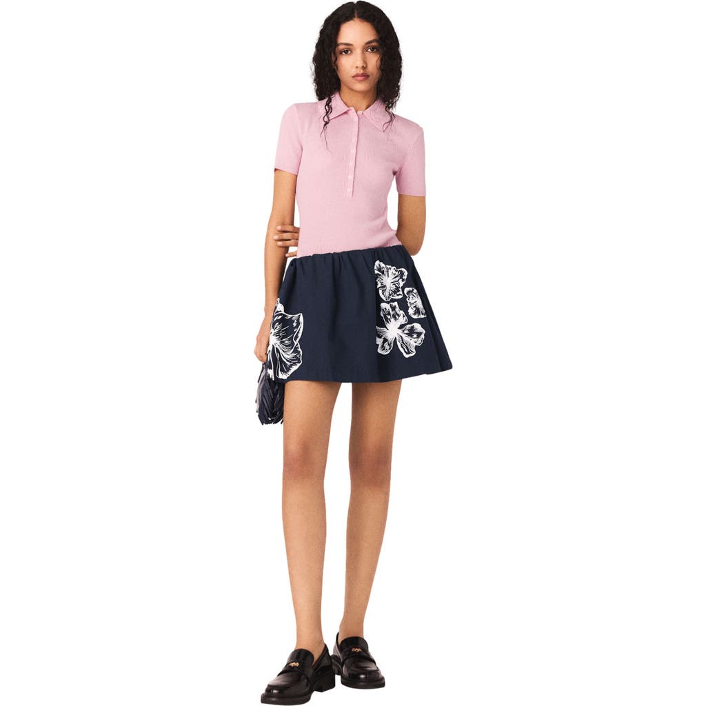 maje Short cotton skirt in Navy at Nordstrom, Size 42