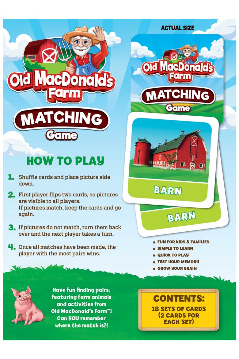 Old MacDonald's Farm Matching Game, Alternate, color, Multicolor