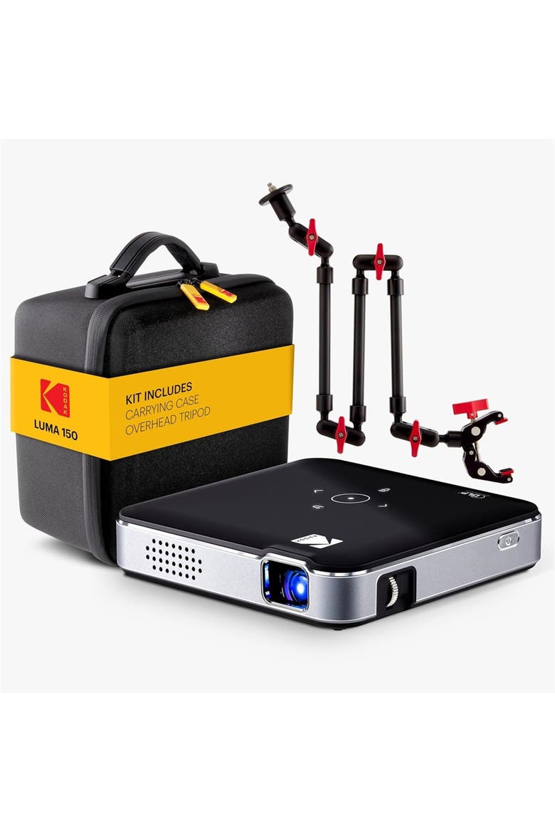 Luma 150 Pico Projector, Rechargeable Ultra Mini Projector with Overhead Tripod & Case, Main, color, Black