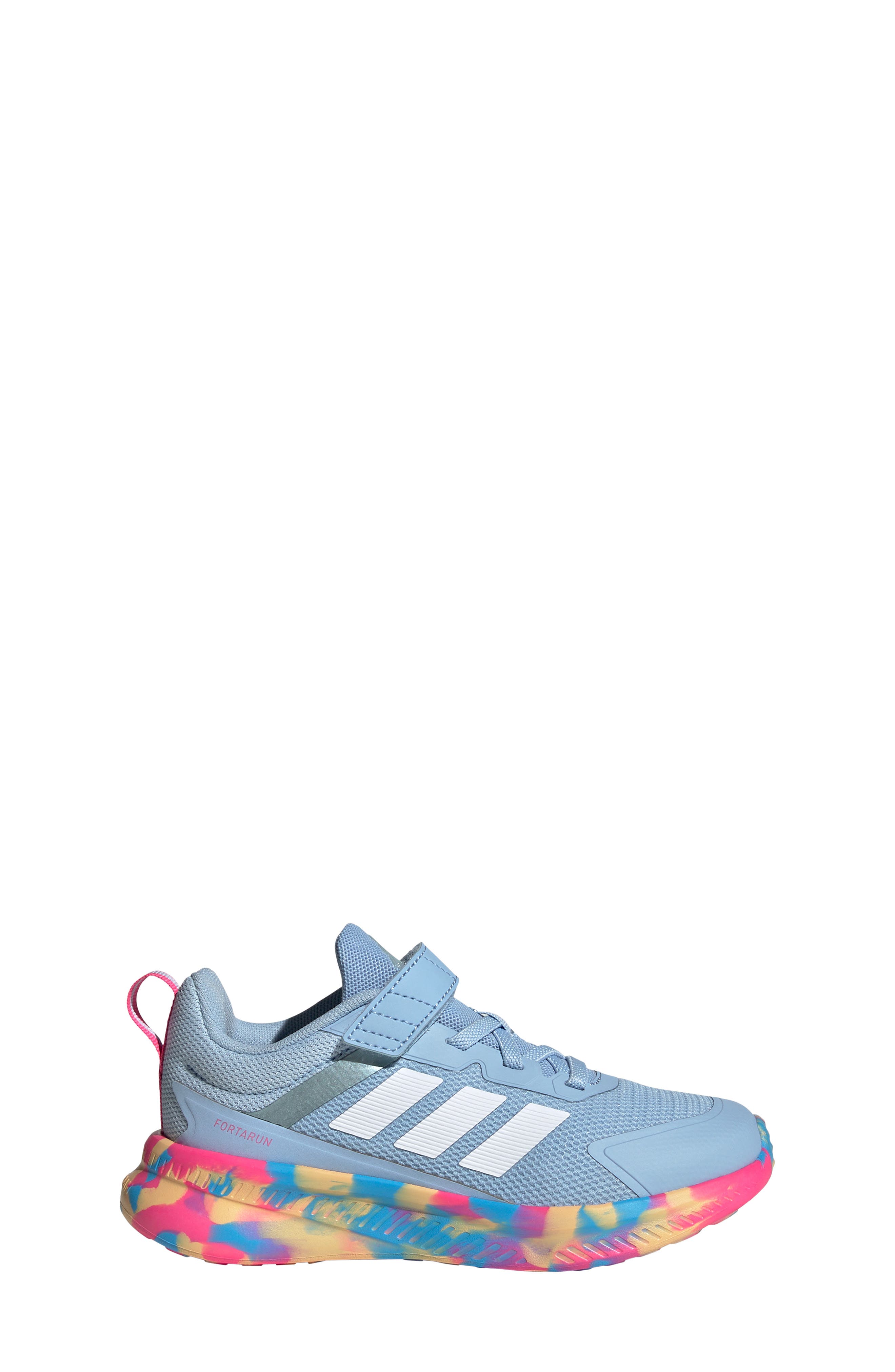 adidas Kids' Fortarun 4.0 Running Shoe, Alternate, color, Glow Blue/ Grey Met./ Pink