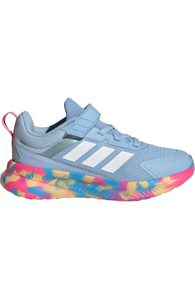 adidas Kids' Fortarun 4.0 Running Shoe, Alternate, color, Glow Blue/ Grey Met./ Pink