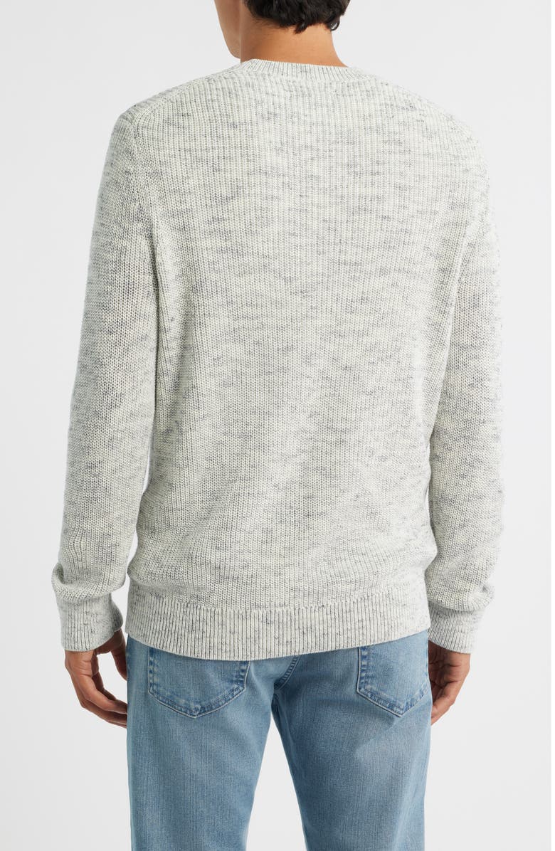 Treasure & Bond Space Dye Crewneck Cotton Blend Sweater, Alternate, color, White- Black Caviar Marl