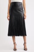 Elie Tahari Kaia Fringe Faux Leather Skirt