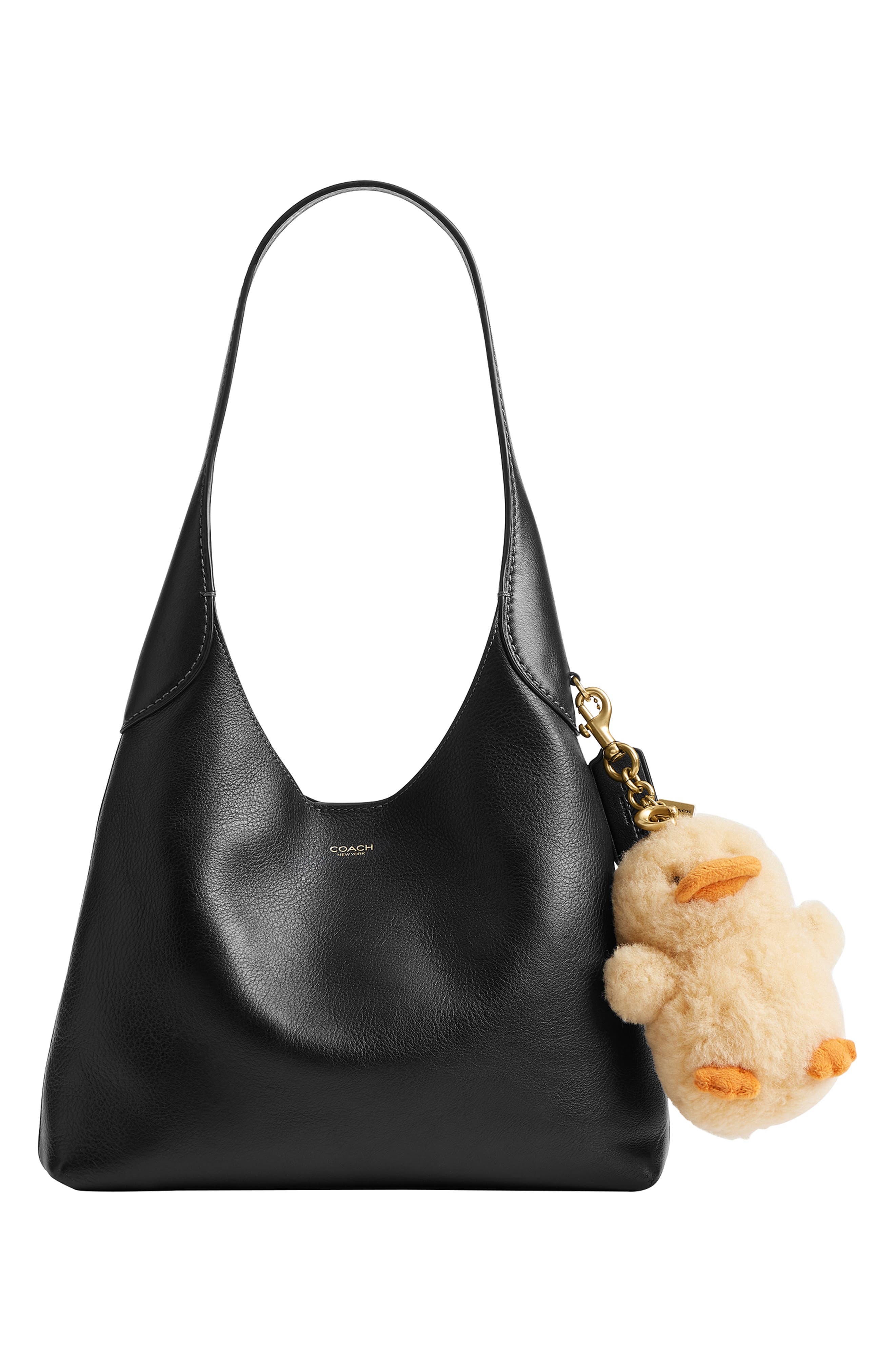 COACH Genuine Shearling Ducky Bag Charm, Alternate, color, 