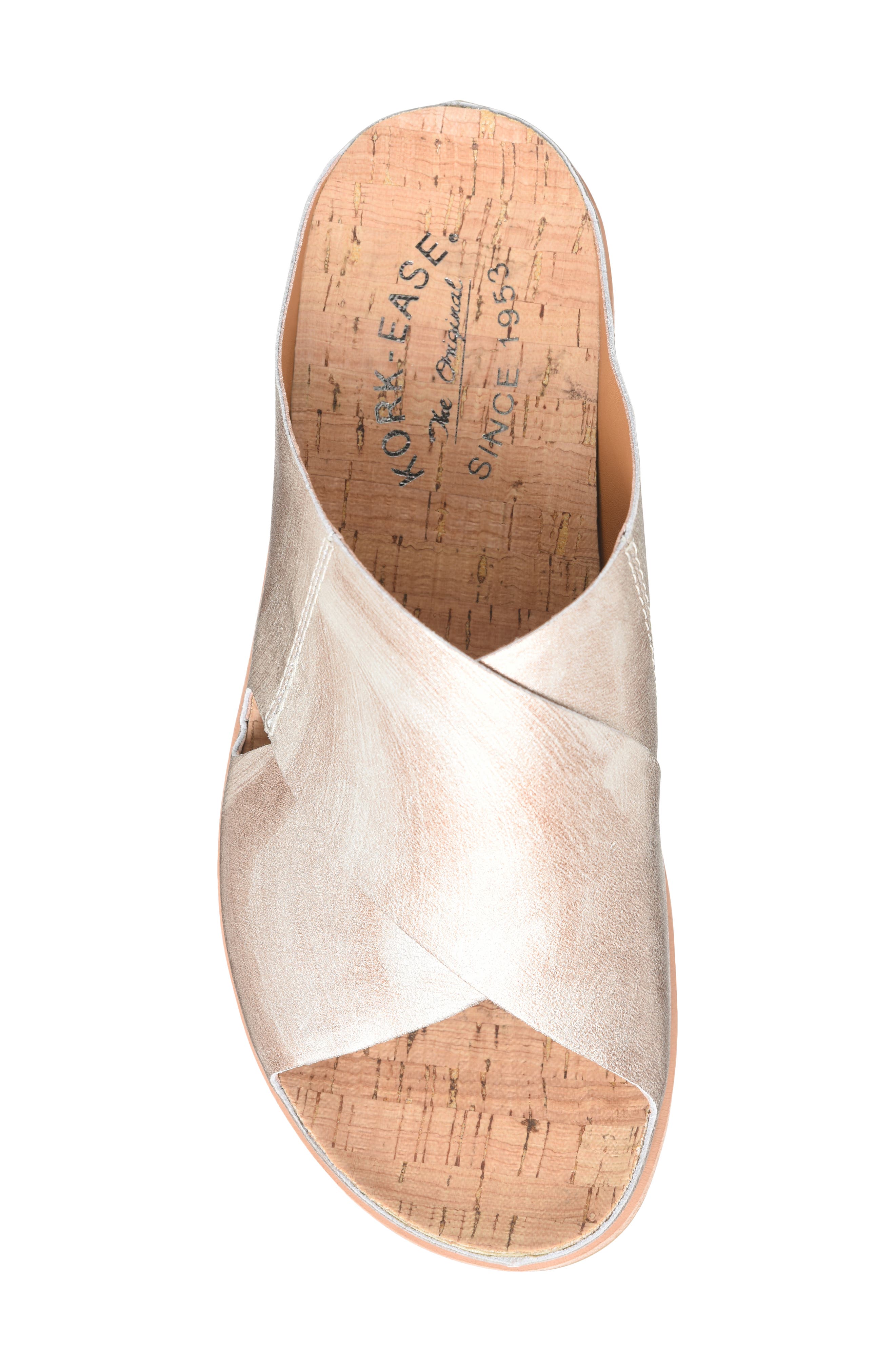 Tutsi Slide Sandal, Alternate, color, LIGHT GOLD METALLIC