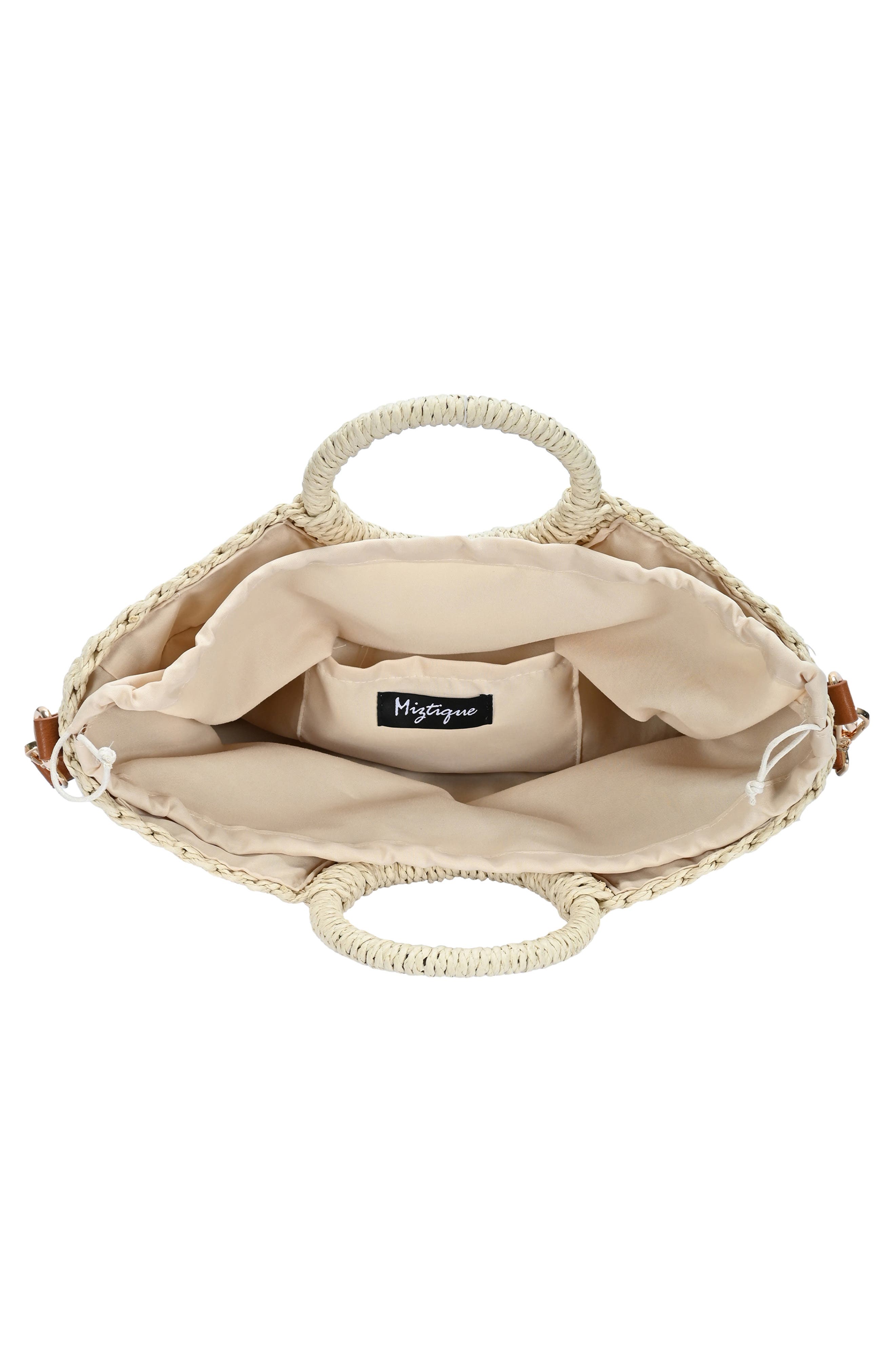 Ring Handle Straw Crossbody Bag, Alternate, color, CREAM