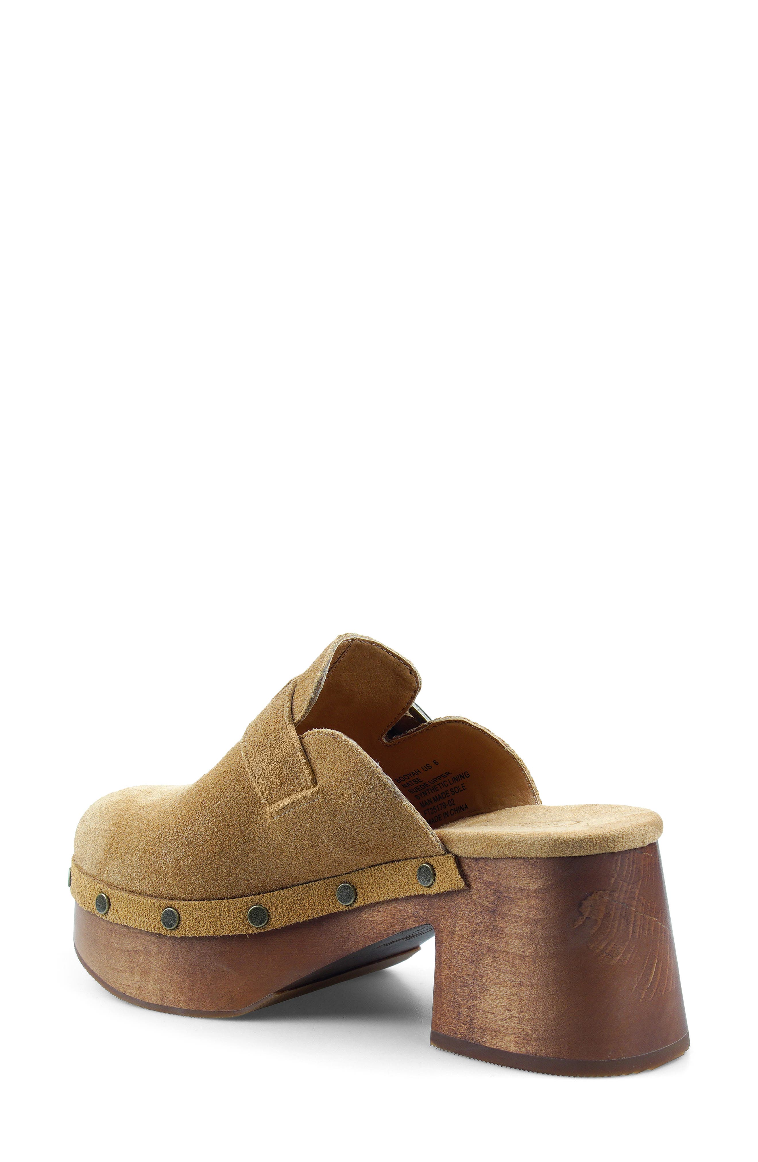 Booyah Platform Clog, Alternate, color, NATURAL SUEDE