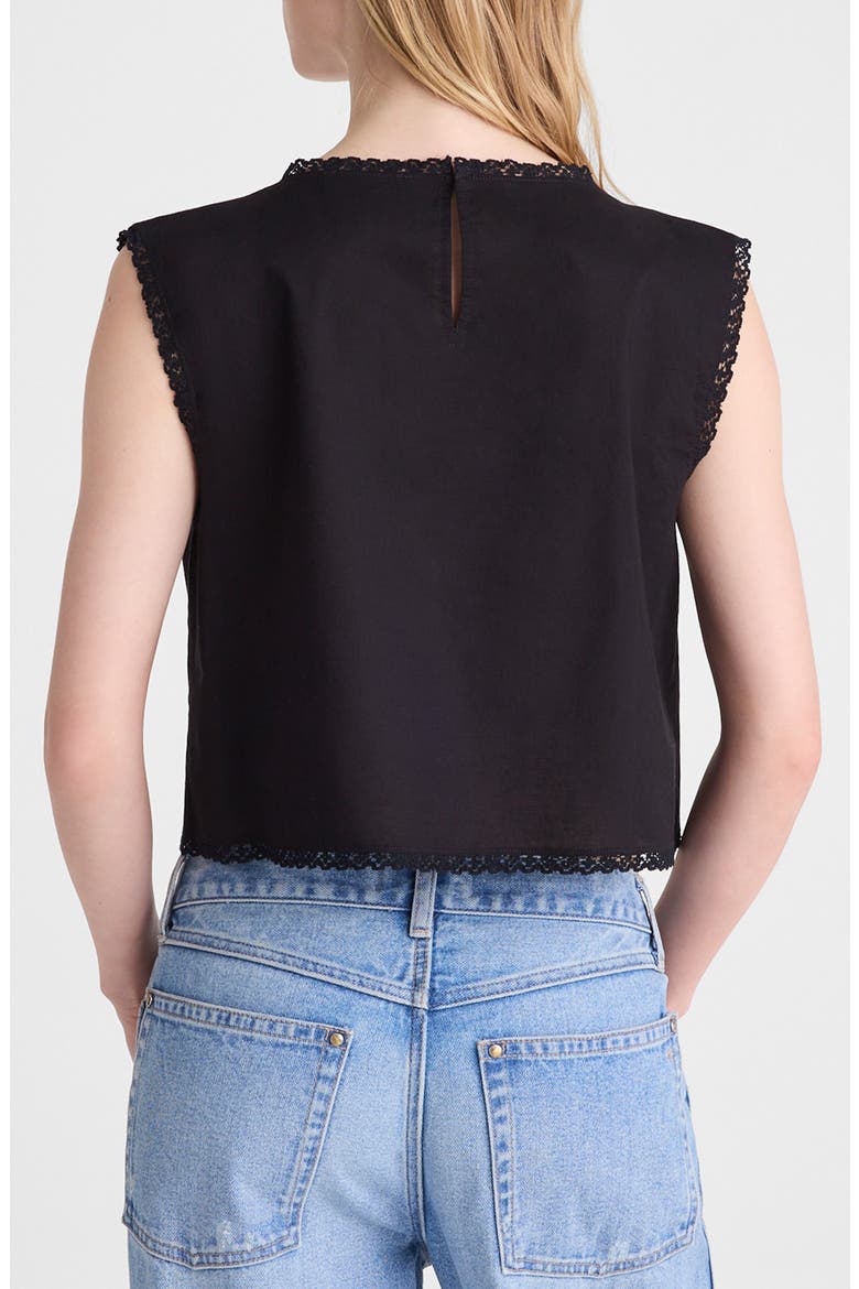 Embroidered Lace Insert Top, Alternate, color, JET BLACK