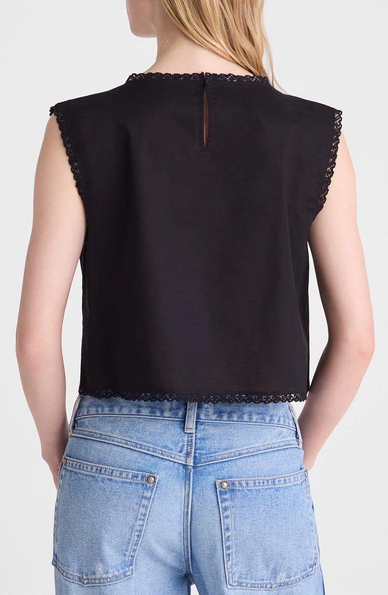 Madewell Embroidered Lace Insert Top, Alternate, color, Jet Black