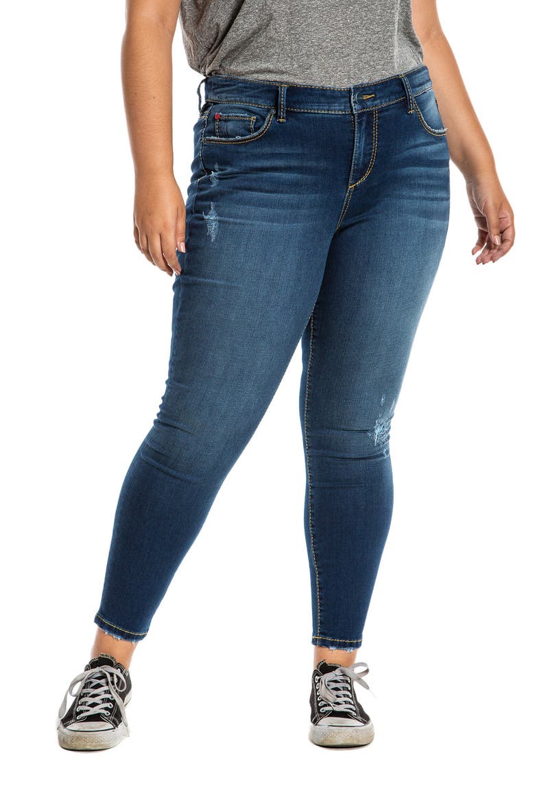 Distressed Mid Rise Ankle Skinny Jeans, Main, color, BEATRICE