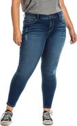 SLINK Jeans Distressed Mid Rise Ankle Skinny Jeans