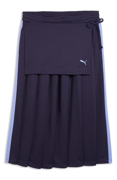 T7 Pleated Midi Skirt