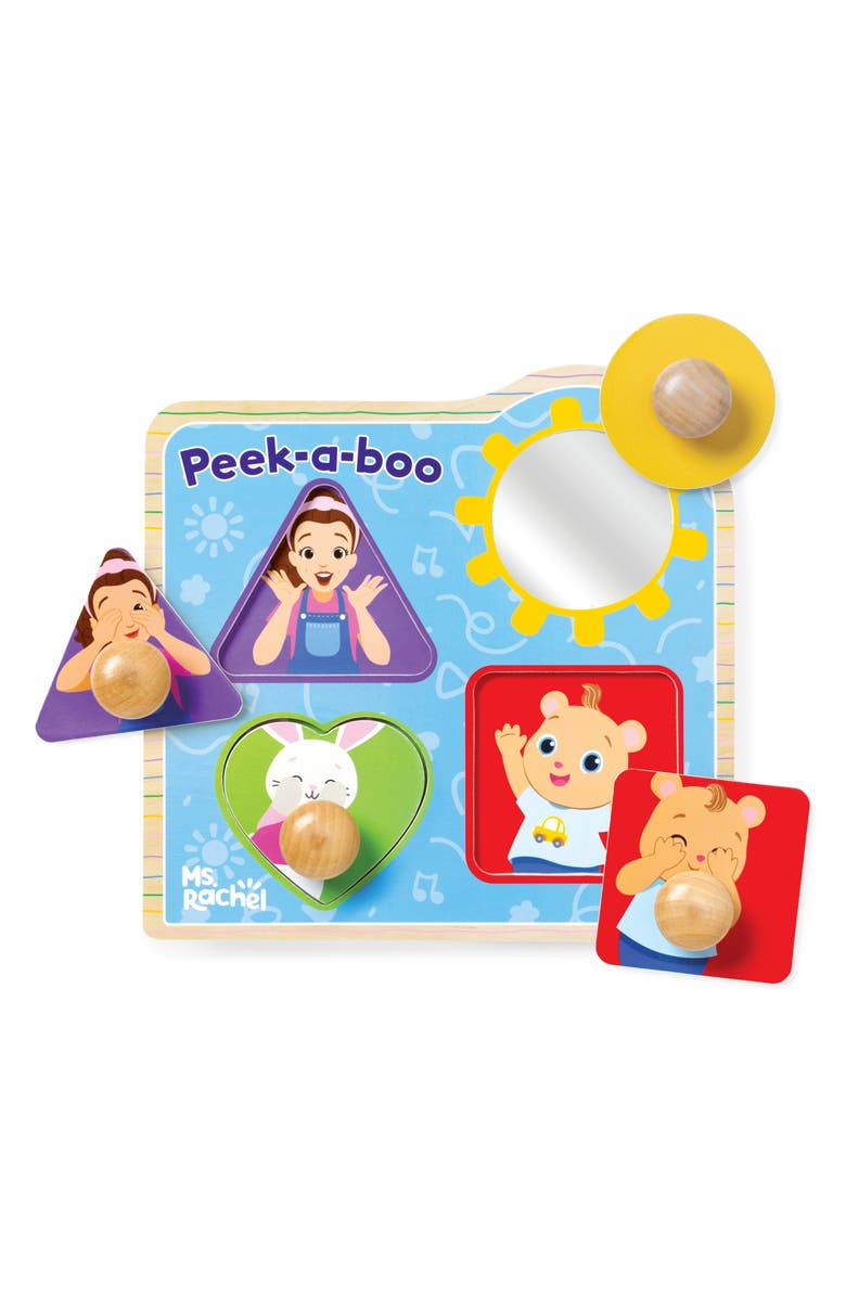 Melissa & Doug x Ms. Rachel Peek-a-Boo Jumbo Peg Puzzle, Alternate, color, 