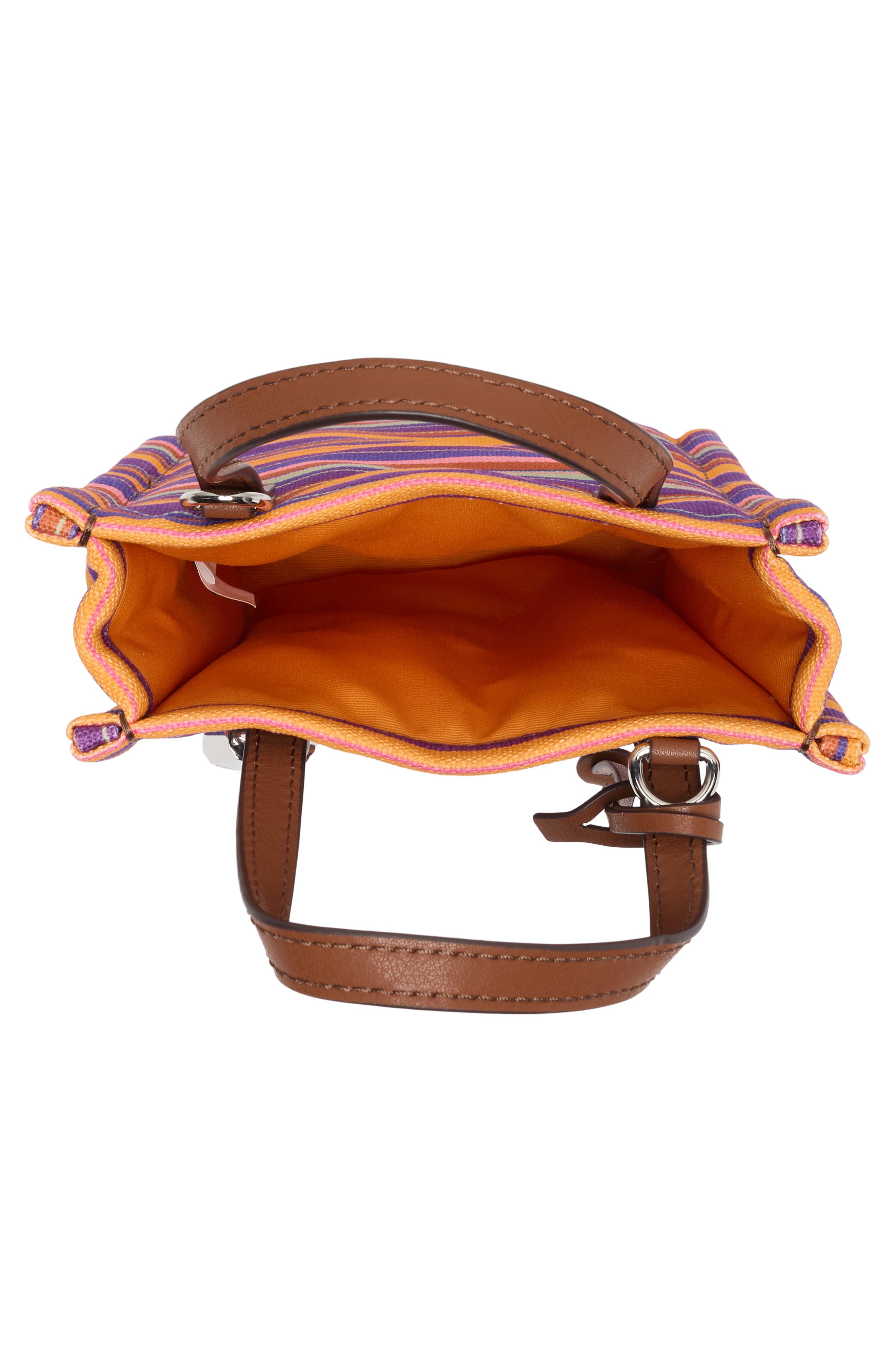 The Canvas & Leather Micro Tote Bag, Alternate, color, PURPLE MULTI