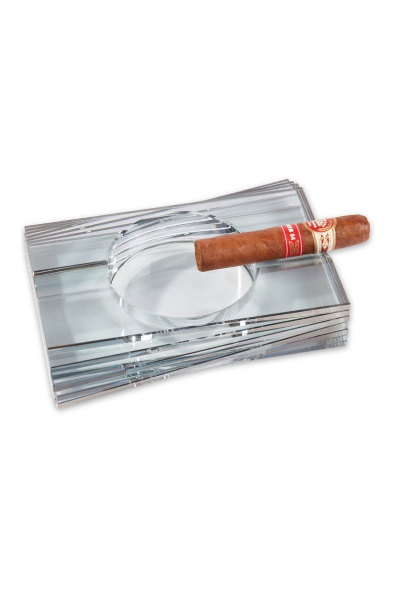 Gemini Crystal Ashtray, Alternate, color, CLEAR