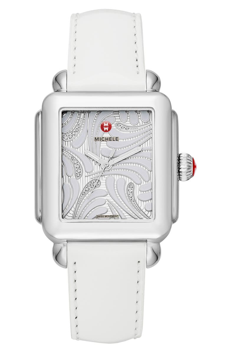 MICHELE Deco Diamond Diamond Dial Watch Head, 33mm x 35mm, Alternate, color,