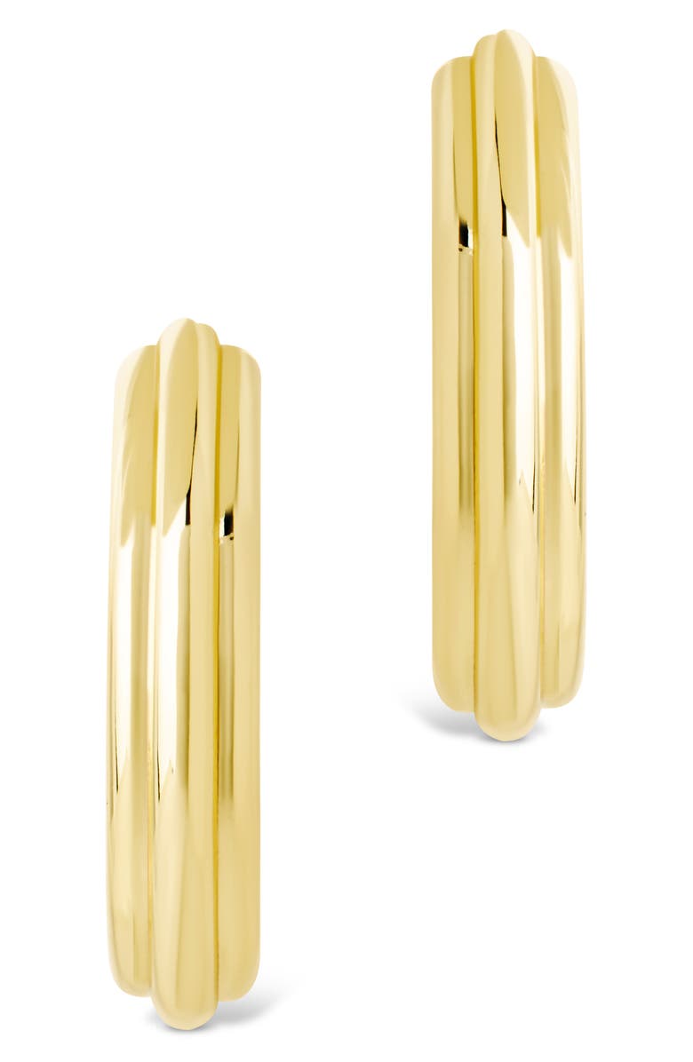 Sterling Forever Allistar Triple Row Tube Hoop Earrings, Alternate, color, Gold