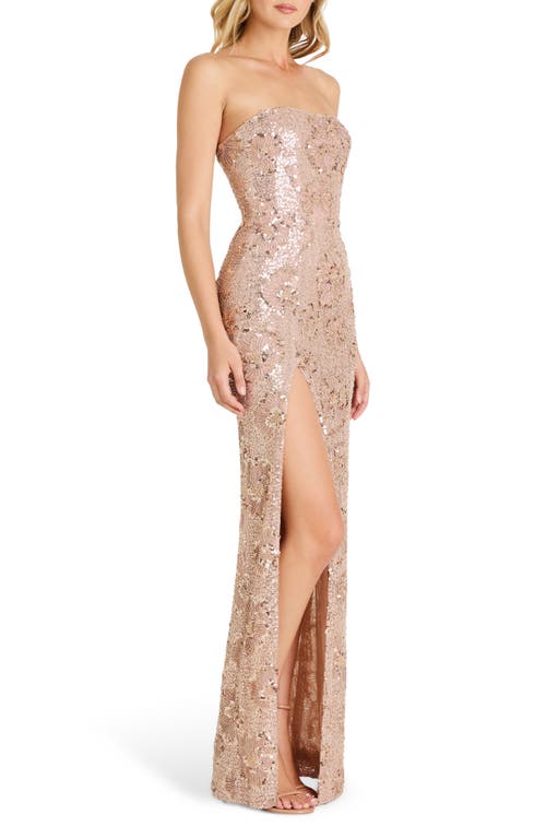 Helsi Lola Sequin Strapless Gown In Neutral