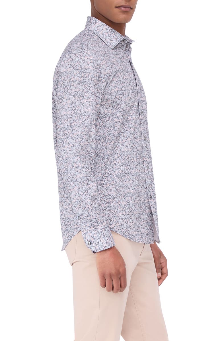 Bugatchi James OoohCotton<sup>®</sup> Abstract Print Button-Up Shirt, Alternate, color, Zinc