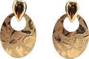 MADISON BEVERLY HILLS Vintage Goldtone Embossed Disc Earrings