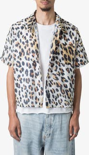 mnml Animal Print Short Sleeve Button-Up Shirt