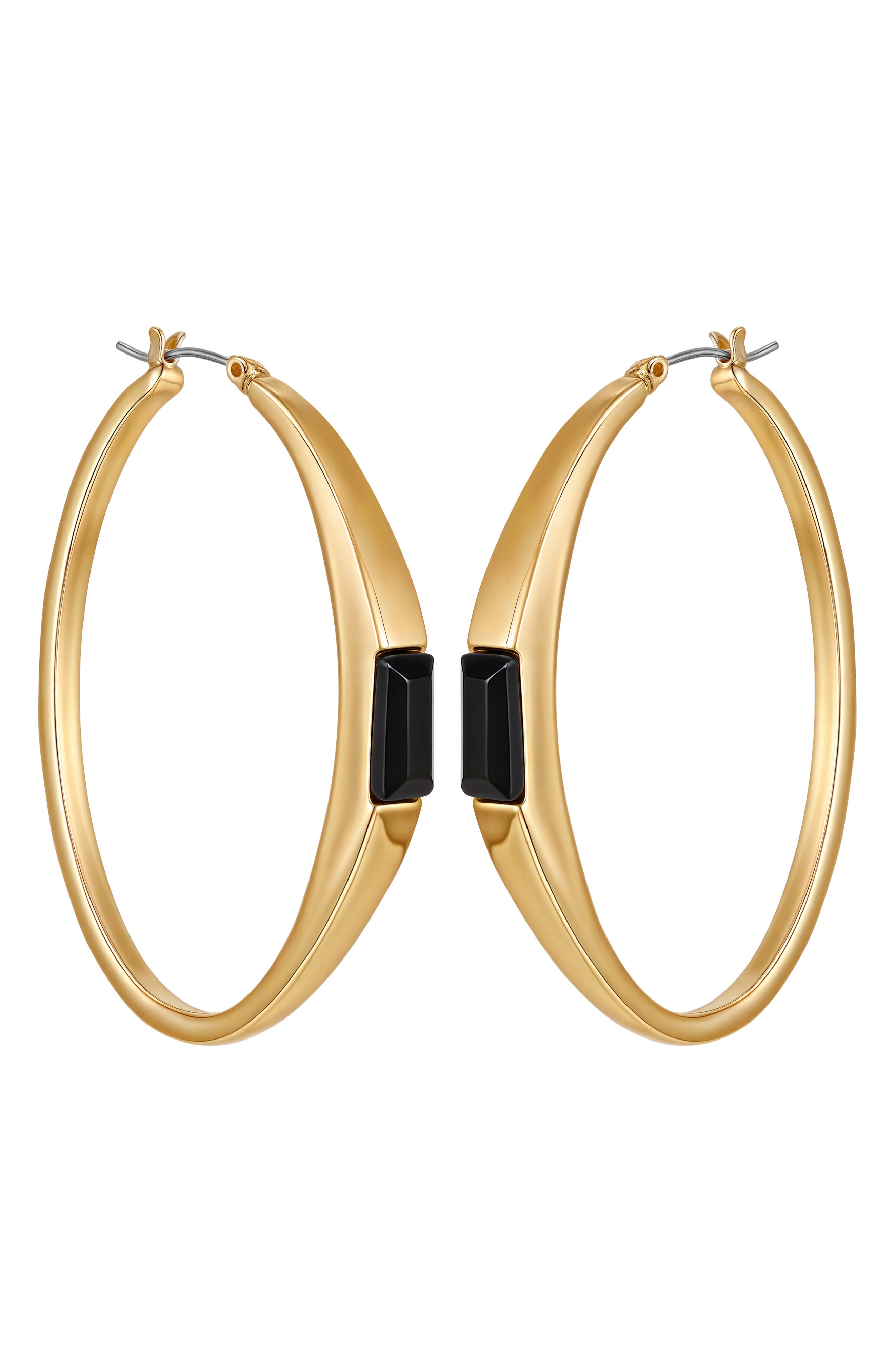 Vince Camuto Baguette Crystal Hoop Earrings