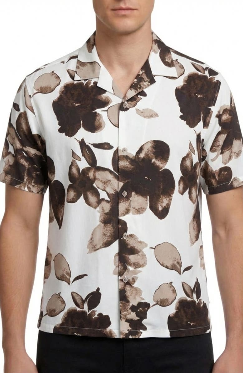 Report Collection Abstract Print Camp Shirt, Main, color,