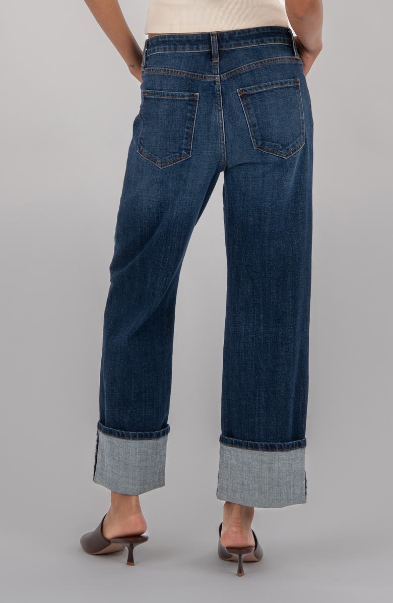 KUT from the Kloth Sienna Cuffed Hem Wide Leg Jeans, Alternate, color, Clarity