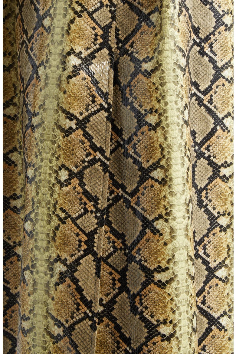 Snakeskin Embossed Faux Leather Trench Coat, Alternate, color, SNAKESKIN
