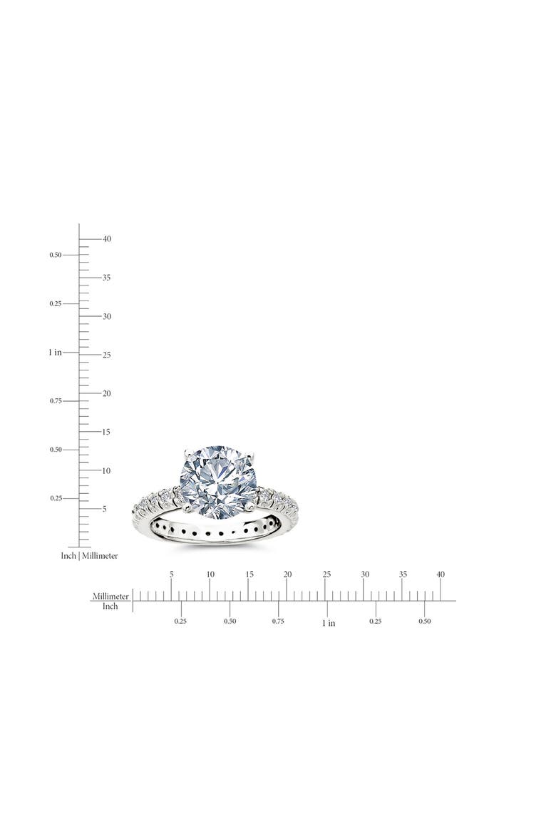 Brilliant Cubic Zirconia Ring with Pavé, Alternate, color, PURE PLATINUM/ CLEAR STONE