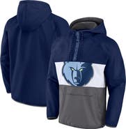 FANATICS Men's Fanatics Branded Navy/Gray Memphis Grizzlies Anorak Flagrant Foul Color-Block Raglan Hoodie Half-Zip Jacket