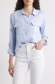 beachlunchlounge Fallon Crop Button-Up Shirt