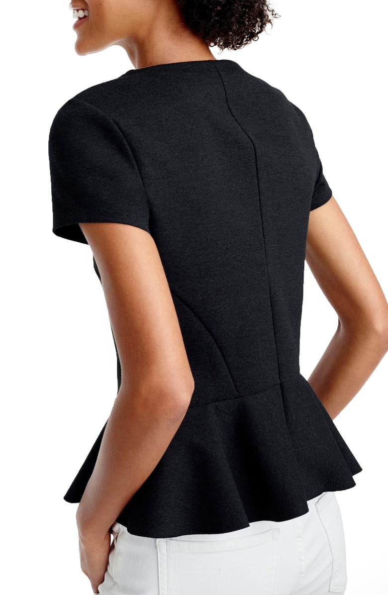 J.CREW FACTORY J.Crew Structured Peplum Top, Alternate, color,