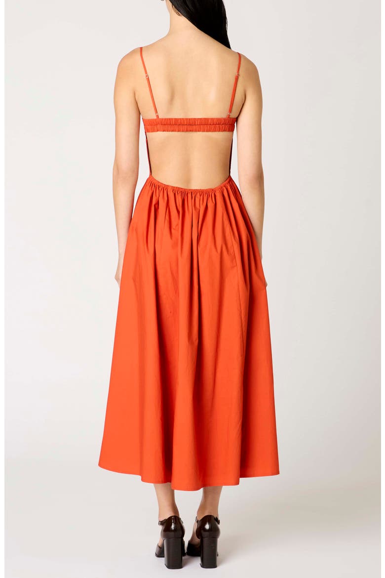 Destene Back Cutout Fit & Flare Maxi Dress, Alternate, color, RUST