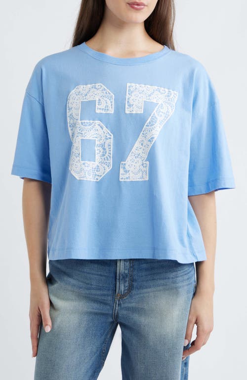 GOLDEN HOUR 67 Lace Graphic T-Shirt in Cornflower Blue at Nordstrom, Size Medium